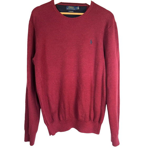 Polo Ralph Lauren Other - Polo Ralph Lauren Large Mens. Burgundy Red Knit Crew Neck Long Sleeve Sweater